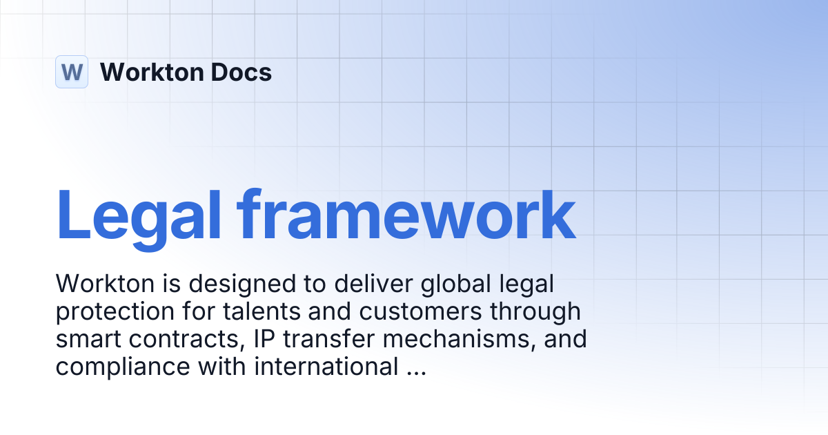 Legal framework | Workton Docs