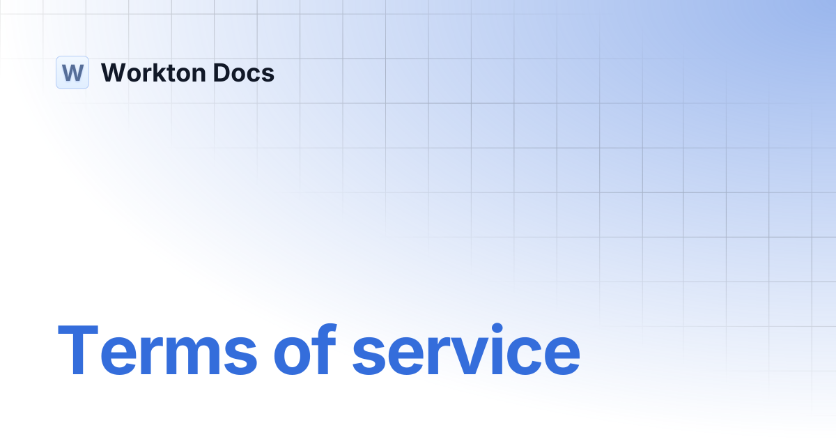Terms of service | Workton Docs